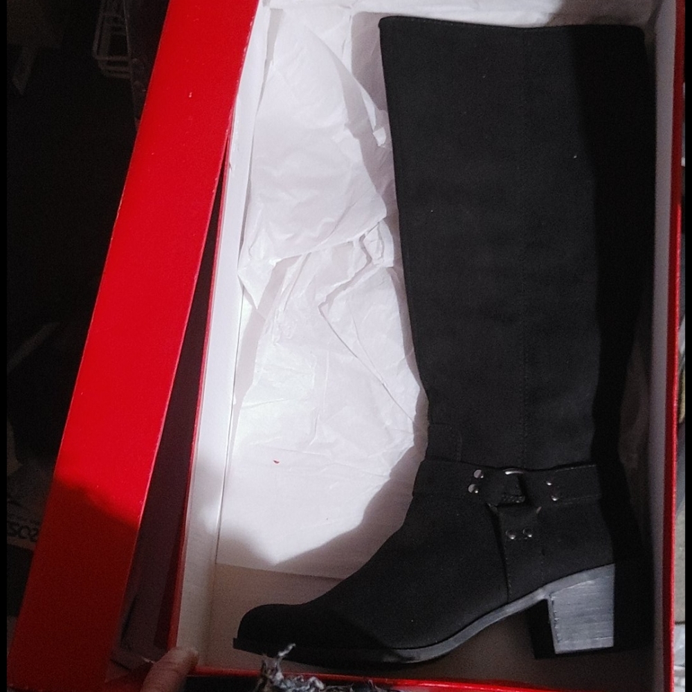 Nitb Carlos Santana 2" heeled soft Black knee high Boots